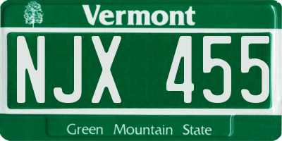 VT license plate NJX455