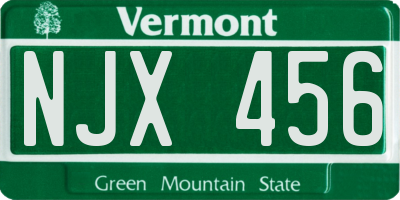 VT license plate NJX456