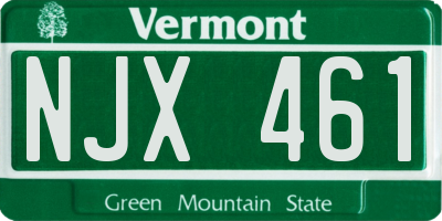 VT license plate NJX461