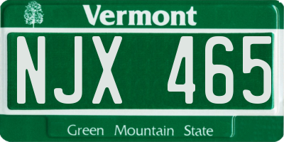 VT license plate NJX465