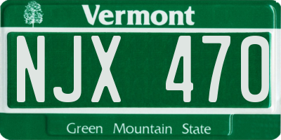 VT license plate NJX470