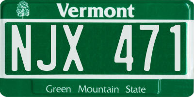 VT license plate NJX471