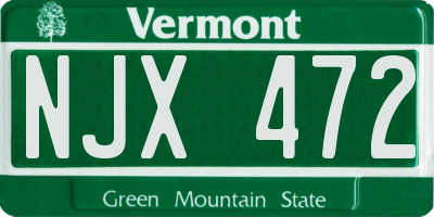 VT license plate NJX472