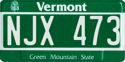 VT license plate NJX473