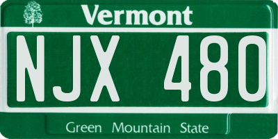 VT license plate NJX480