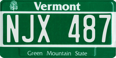 VT license plate NJX487