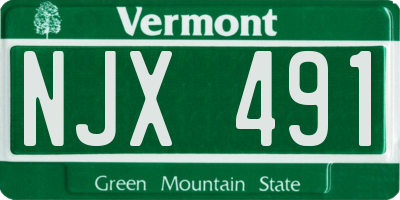 VT license plate NJX491