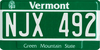 VT license plate NJX492