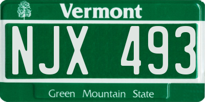 VT license plate NJX493