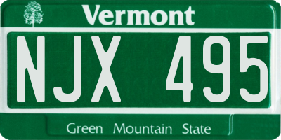 VT license plate NJX495
