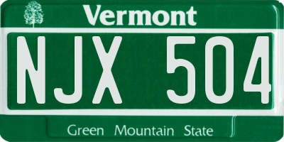 VT license plate NJX504