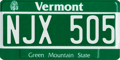 VT license plate NJX505
