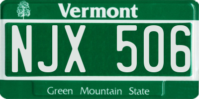 VT license plate NJX506
