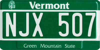 VT license plate NJX507