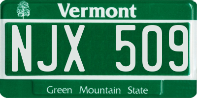 VT license plate NJX509