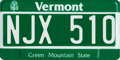 VT license plate NJX510