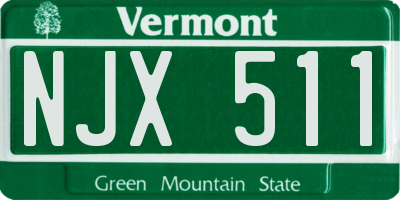 VT license plate NJX511