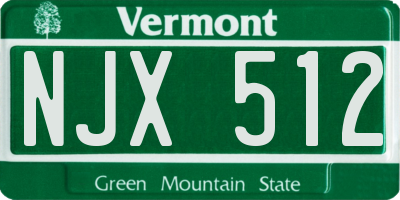 VT license plate NJX512