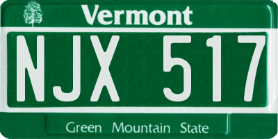VT license plate NJX517