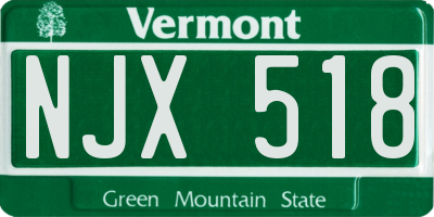 VT license plate NJX518