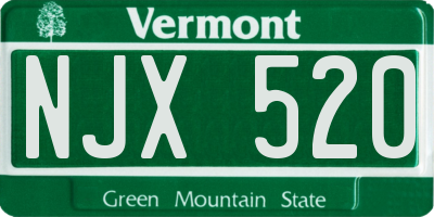 VT license plate NJX520