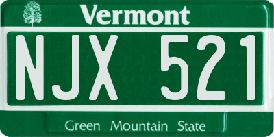 VT license plate NJX521