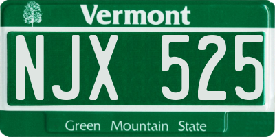 VT license plate NJX525
