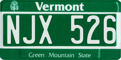 VT license plate NJX526