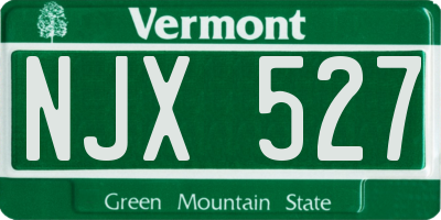 VT license plate NJX527
