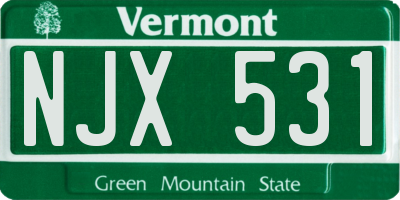 VT license plate NJX531