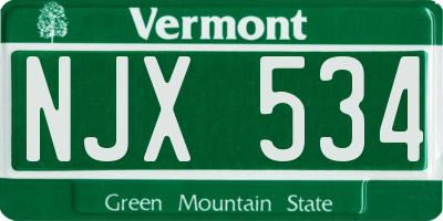 VT license plate NJX534