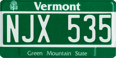 VT license plate NJX535
