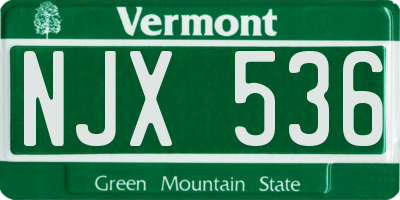 VT license plate NJX536