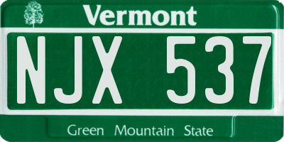 VT license plate NJX537