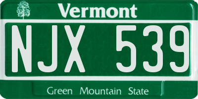 VT license plate NJX539