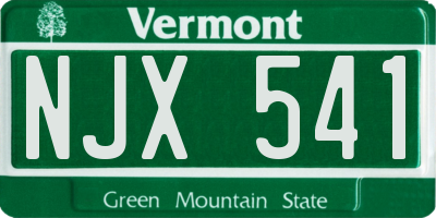 VT license plate NJX541