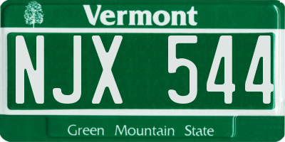 VT license plate NJX544