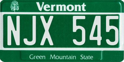 VT license plate NJX545