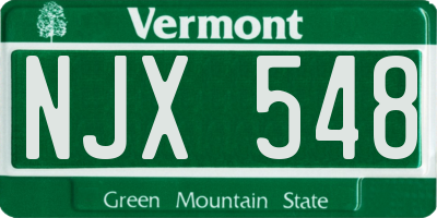 VT license plate NJX548
