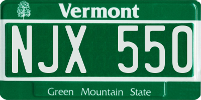 VT license plate NJX550