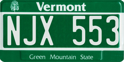 VT license plate NJX553