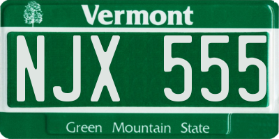 VT license plate NJX555
