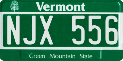 VT license plate NJX556