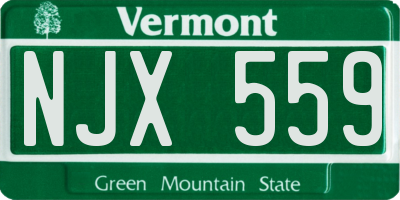 VT license plate NJX559