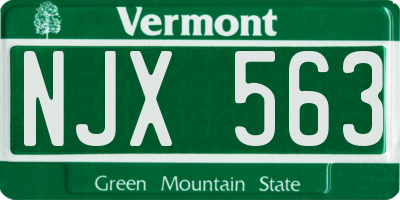 VT license plate NJX563