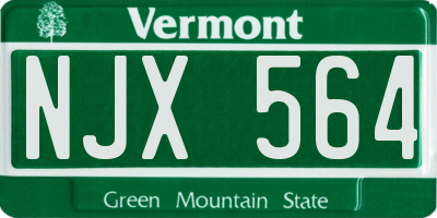 VT license plate NJX564