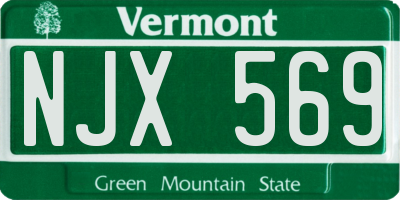 VT license plate NJX569