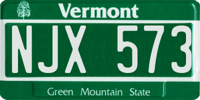 VT license plate NJX573