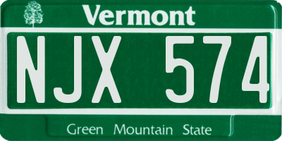 VT license plate NJX574