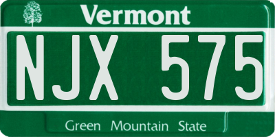 VT license plate NJX575
